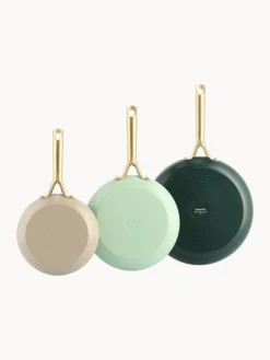 Fashion GreenPan Poêles à frire avec revêtement antiadhésif Shades, 3 élém. Taupe, vert menthe, vert foncé, doré