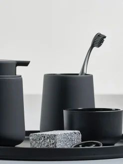 Clearance Zone Denmark Porte-brosses à dents en porcelaine Clean Noir