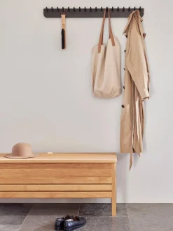 Discount Form & Refine Porte-manteau en chêne Echo, larg. 88 cm Bois de chêne, noir laqué