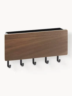 Best Yamazaki Porte-manteau mural avec dos magnétique Rin Noir, bois foncé