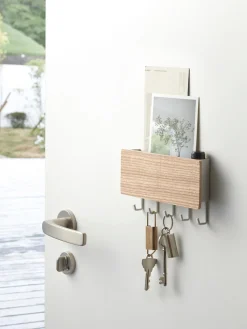 Best Yamazaki Porte-manteau mural avec dos magnétique Rin Blanc, bois