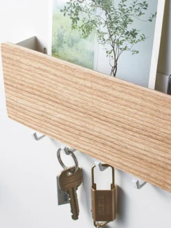 Best Yamazaki Porte-manteau mural avec dos magnétique Rin Blanc, bois