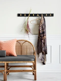 Discount Nordal Porte-manteau mural en bois Edgy Noir, laiton