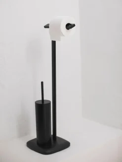 Outlet ANDREA HOUSE Porte-rouleaux WC avec brosse de toilette Deptford Noir