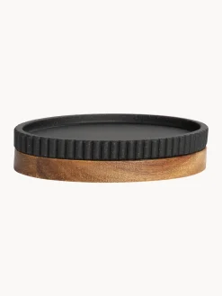 Clearance ANDREA HOUSE Porte-savon ovale Laura Noir, bois foncé