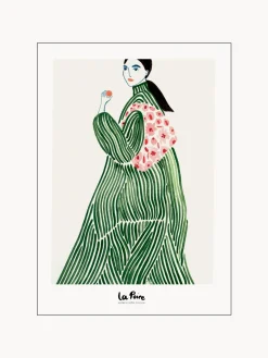 Fashion Poster and Frame Poster Green Coat