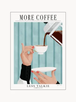 New Poster and Frame Poster More Coffee - Less Talkie