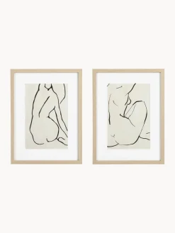 Hot Bizzotto Posters avec cadres en bois Refined, 2 élém.
