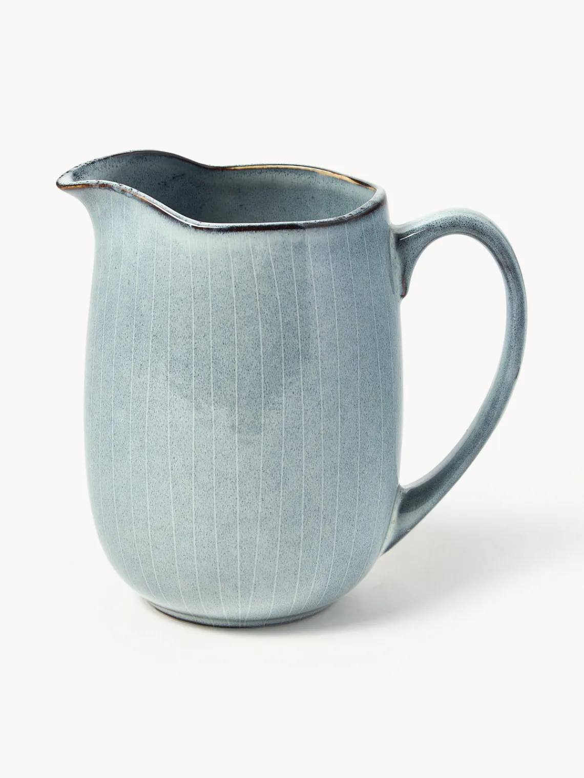 New Broste Copenhagen Pot à lait artisanal Nordic Sea, 1 L Gris-bleu, chiné