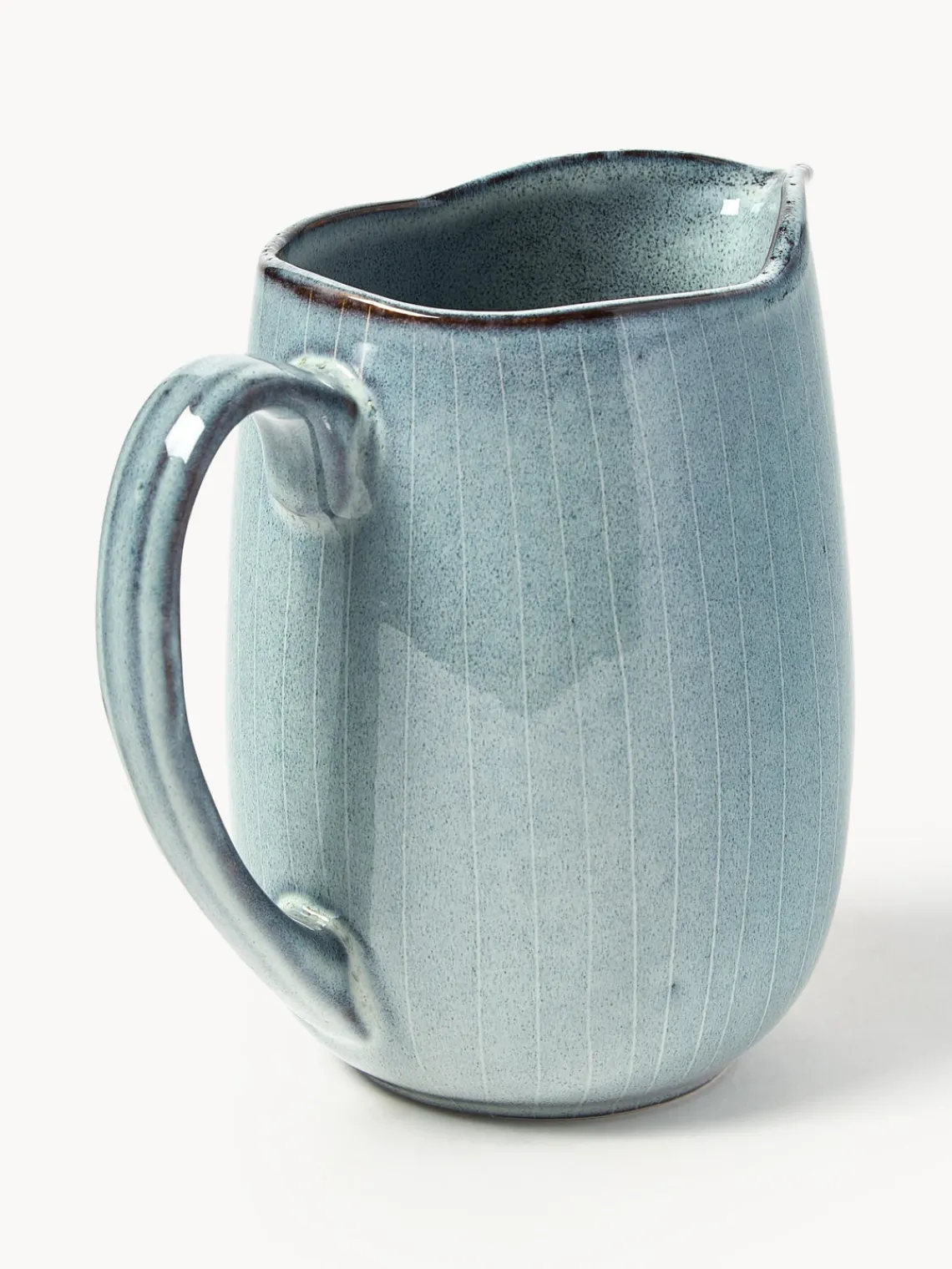 New Broste Copenhagen Pot à lait artisanal Nordic Sea, 1 L Gris-bleu, chiné
