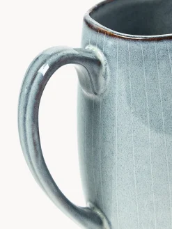 New Broste Copenhagen Pot à lait artisanal Nordic Sea, 1 L Gris-bleu, chiné