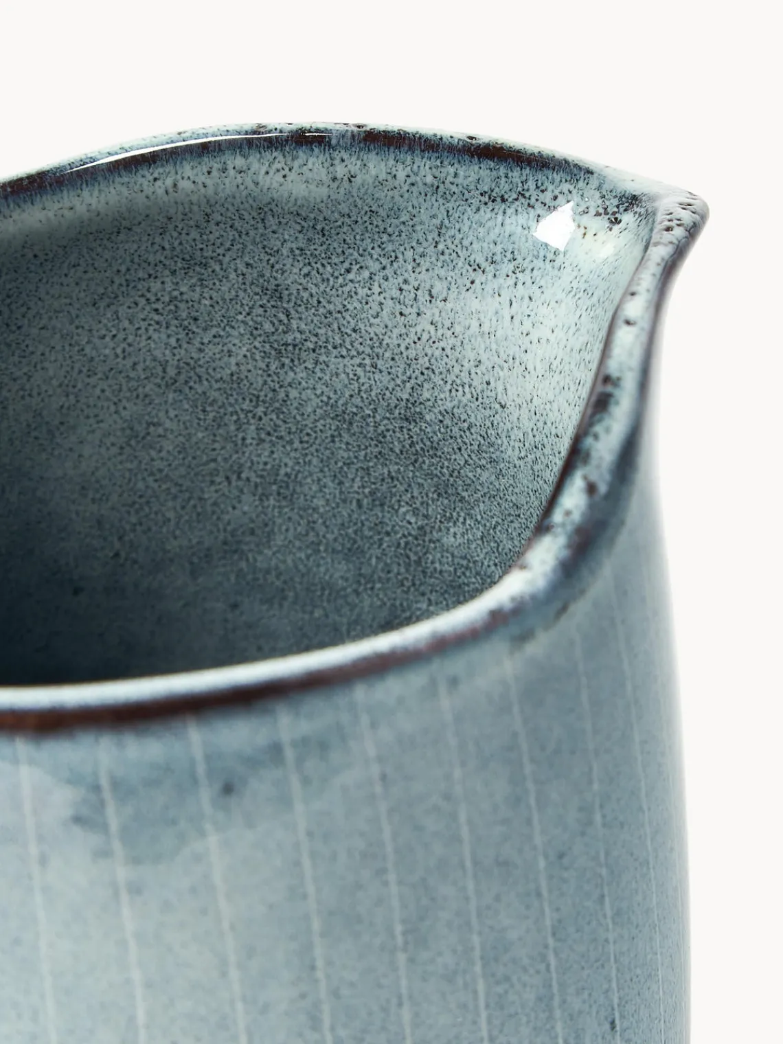 New Broste Copenhagen Pot à lait artisanal Nordic Sea, 1 L Gris-bleu, chiné