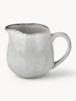 New Broste Copenhagen Pot à lait artisanal Nordic Sand, 300 ml Gris clair, chiné