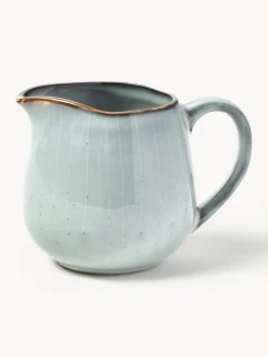 New Broste Copenhagen Pot à lait artisanal Nordic Sea, 300 ml Gris-bleu, chiné