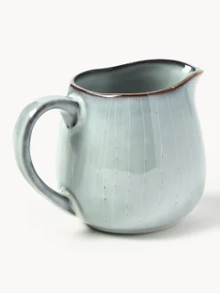 New Broste Copenhagen Pot à lait artisanal Nordic Sea, 300 ml Gris-bleu, chiné