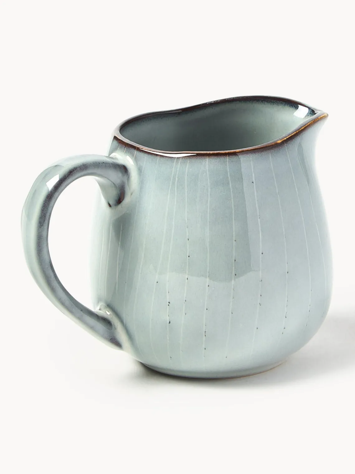 New Broste Copenhagen Pot à lait artisanal Nordic Sea, 300 ml Gris-bleu, chiné