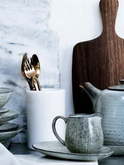 New Broste Copenhagen Pot à lait artisanal Nordic Sea, 300 ml Gris-bleu, chiné