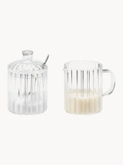 Online ANDREA HOUSE Pot à lait et sucrier en verre Brilia, 3 élém.