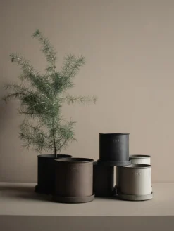 Sale DBKD Pots de fleurs Plant, 2 élém. Taupe, chiné et mat