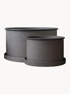 New DBKD Pots de fleurs Plant, 2 élém. Taupe, mat