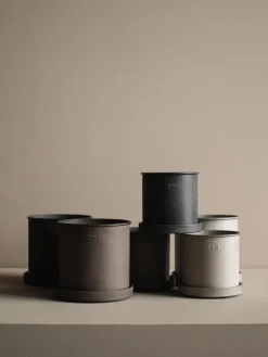 New DBKD Pots de fleurs Plant, 2 élém. Anthracite, chiné et mat