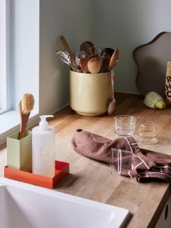 Fashion Hübsch Pots multifonctionnels artisanaux Deux Pots, 2 élém. Vert clair, beige