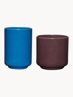 Online Hübsch Pots multifonctionnels artisanaux Deux Pots, 2 élém. Bleu, lie de vin