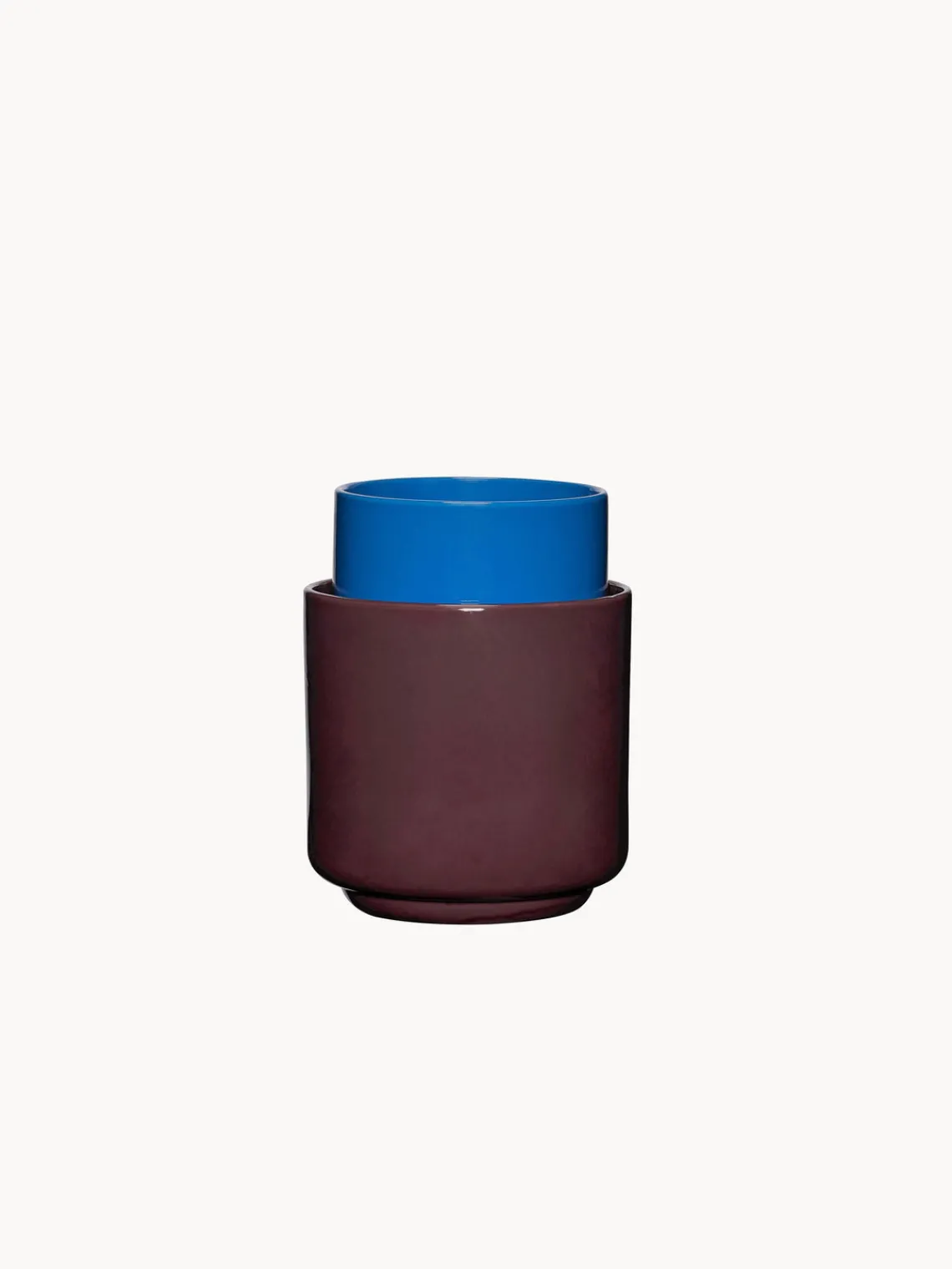 Online Hübsch Pots multifonctionnels artisanaux Deux Pots, 2 élém. Bleu, lie de vin