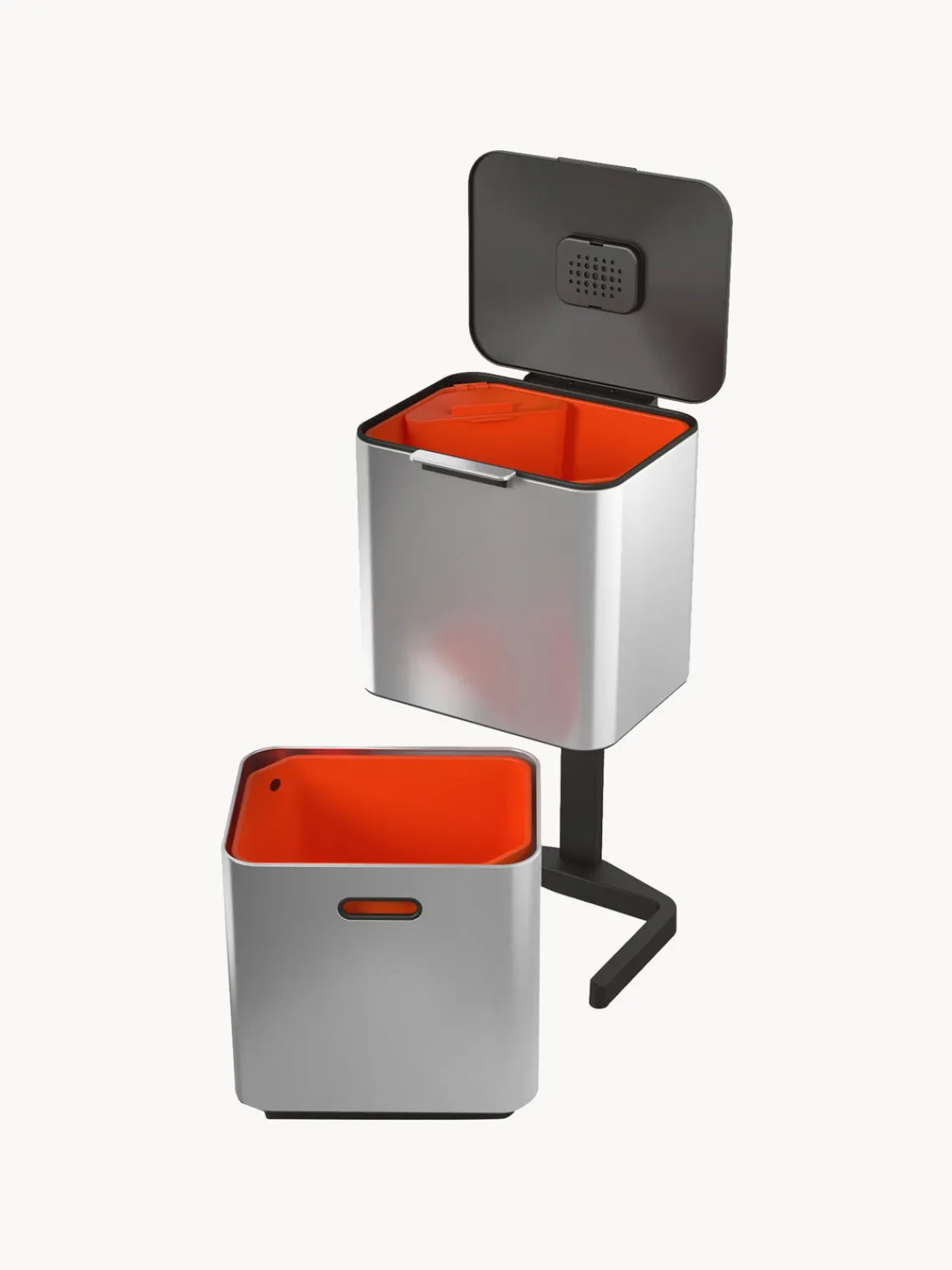 Fashion Joseph Joseph Poubelle avec bac de recyclage séparé Totem, 2 x 30 L Argenté