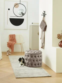 Best Westwing Collection Pouf coffre en velours Chiara