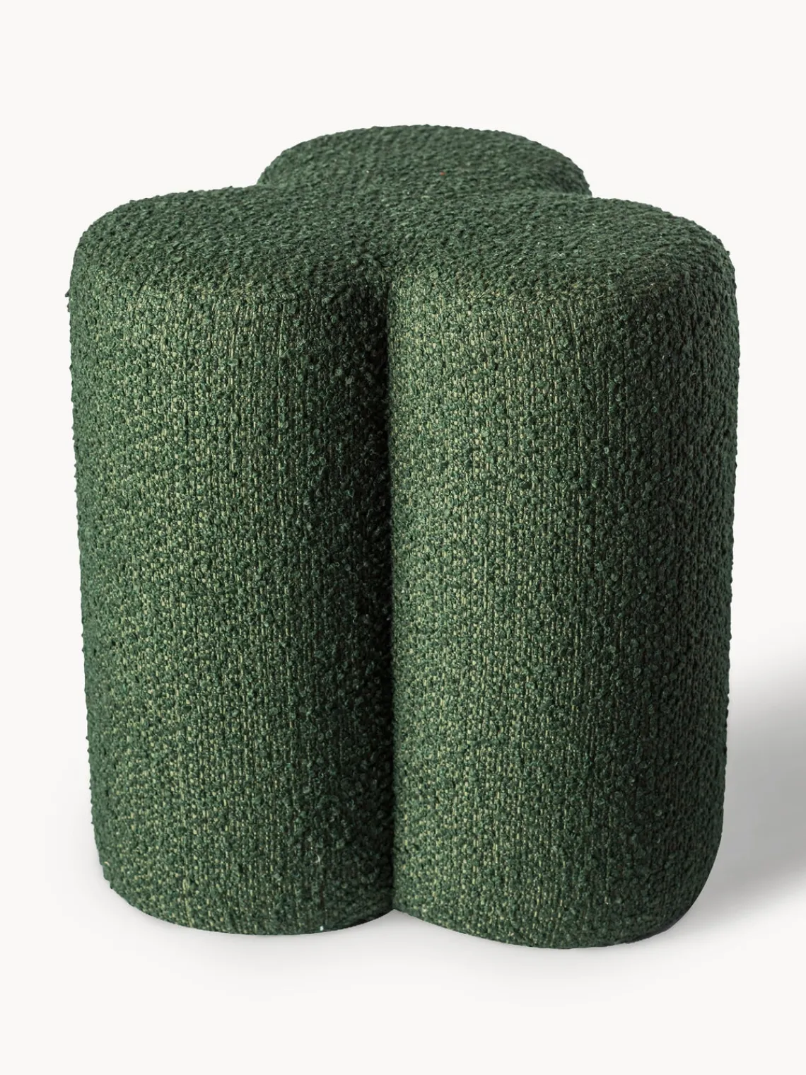 Outlet Pols Potten Pouf en bouclette Clover Bouclette vert foncé