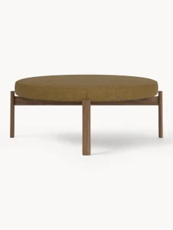 Online Audo Copenhagen Pouf en bouclette Passage Bouclette vert olive, bois de noyer