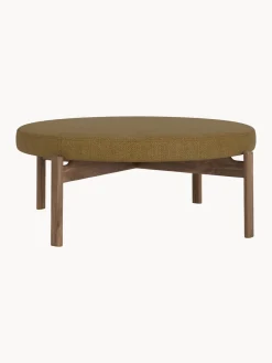Online Audo Copenhagen Pouf en bouclette Passage Bouclette vert olive, bois de noyer