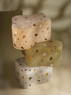 New Wigiwama Pouf en bouclette pour enfants fait main Cloud Bouclette beige, aspect terrazzo