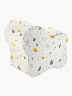 Best Wigiwama Pouf en bouclette pour enfants fait main Cloud Bouclette blanche, aspect terrazzo