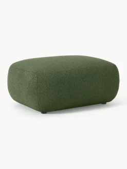 Best Westwing Collection Pouf en bouclette Sofia Bouclette vert foncé