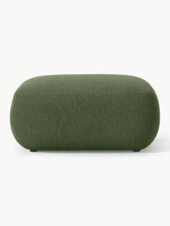 Best Westwing Collection Pouf en bouclette Sofia Bouclette vert foncé