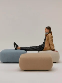 Best Westwing Collection Pouf en bouclette Sofia Bouclette beige