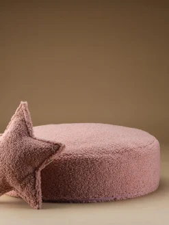 Fashion Wigiwama Pouf en peluche pour enfant Sugar, Ø 65 cm Peluche rose pâle