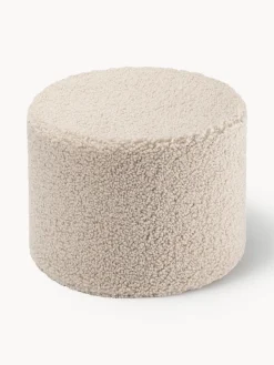 Best Wigiwama Pouf en peluche pour enfants Sugar, Ø 40 cm Peluche beige clair