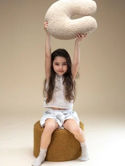 Hot Wigiwama Pouf en peluche pour enfants Sugar, Ø 40 cm Peluche jaune moutarde