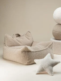 Sale Wigiwama Pouf en peluche pour enfant Sugar Peluche beige clair