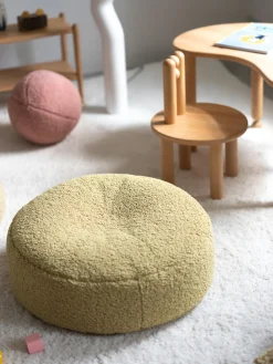 New Wigiwama Pouf en peluche pour enfant Sugar, Ø 65 cm Teddy vert clair