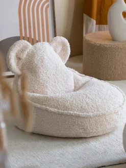Best Wigiwama Pouf en peluche pour enfants Bear Peluche blanc cassé
