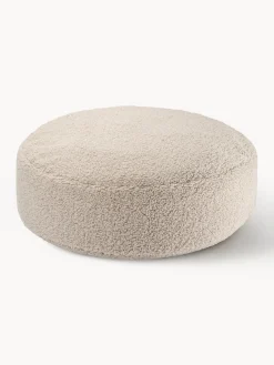 Best Wigiwama Pouf en peluche pour enfants Sugar, Ø 65 cm Peluche beige clair