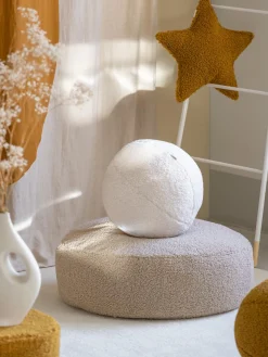 Best Wigiwama Pouf en peluche pour enfants Sugar, Ø 65 cm Peluche beige clair