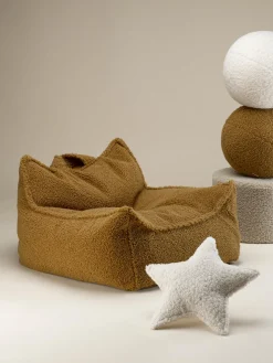 Sale Wigiwama Pouf en peluche pour enfants Sugar Peluche jaune moutarde