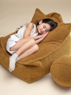 Sale Wigiwama Pouf en peluche pour enfants Sugar Peluche jaune moutarde