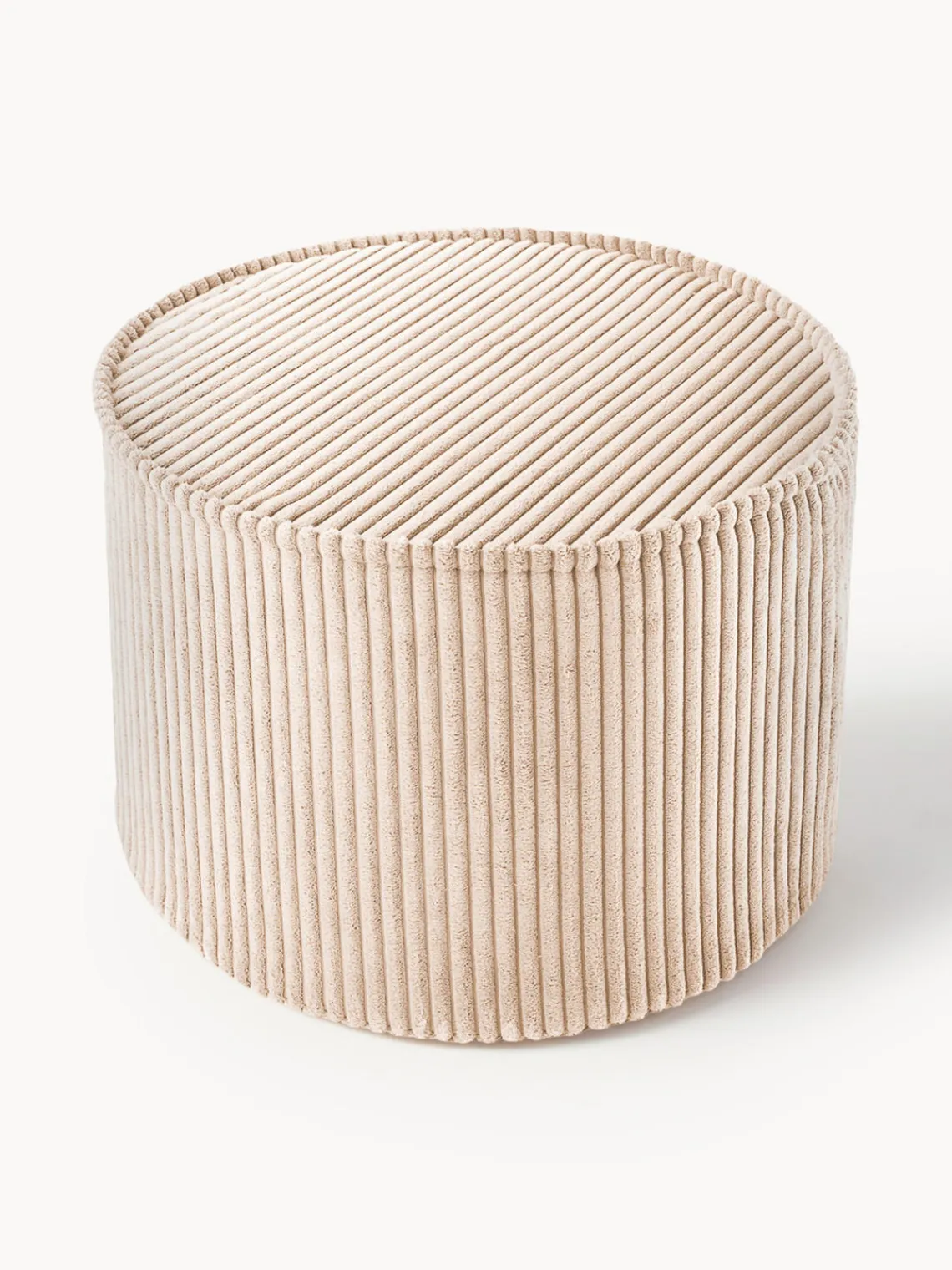 New Wigiwama Pouf en velours côtelé pour enfant Sugar, Ø 40 cm Velours côtelé beige
