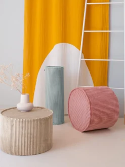 New Wigiwama Pouf en velours côtelé pour enfant Sugar, Ø 40 cm Velours côtelé beige